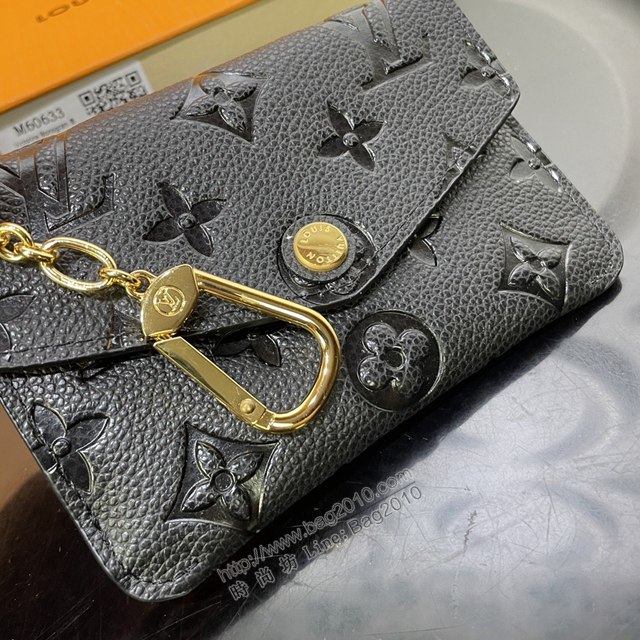 LV專櫃新款錢包 路易威登Monogram Empreinte皮革零錢包 M60633 LV黑色鑰匙包  ydh4420